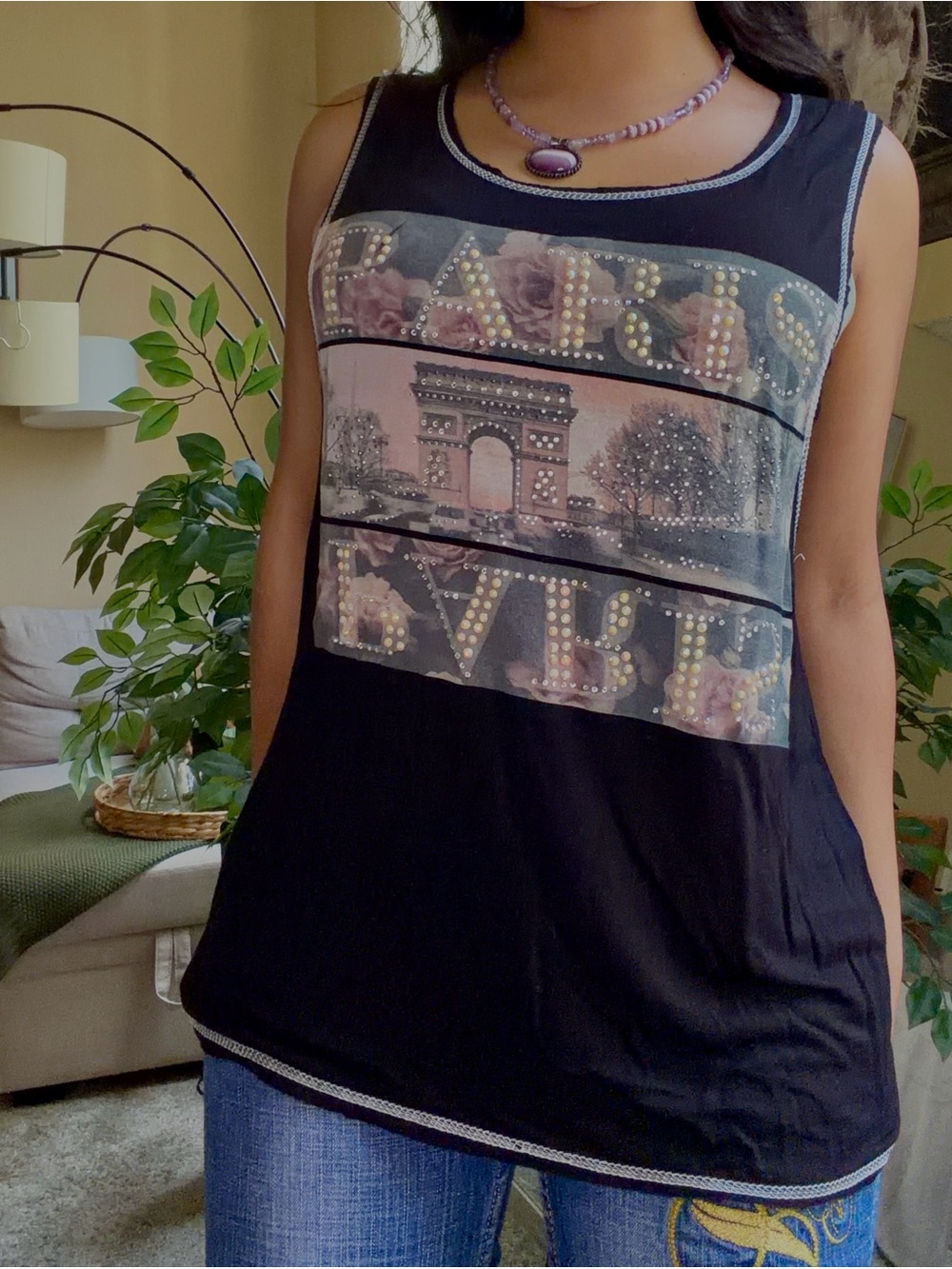 Vintage 2000s  iconic McBling graphic tank top